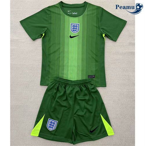Camisola Futebol Inglaterra Crianças Equipamento Goleiro Vert 2025-2026