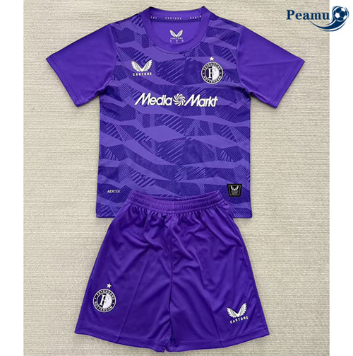Camisola Futebol Feyenoord Crianças Equipamento Goleiro Roxo 2025-2026