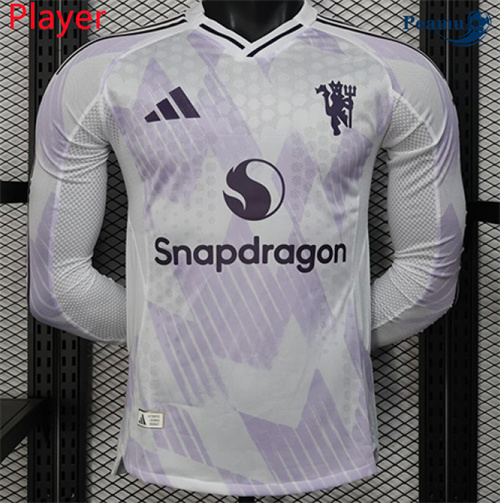 Camisola Futebol Manchester United Player Alternativa Equipamento Mangas compridas 2025-2026