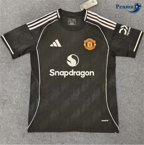 Camisola Futebol Manchester United Equipamento Formação Negro 2025-2026