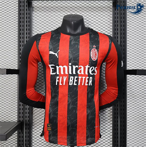 Camisola Futebol AC Milan Player Principal Equipamento Mangas compridas 2025-2026