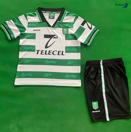 Camisola Futebol Retrô Sporting CP Crianças Principal Equipamento 1999-00