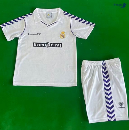 Camisola Futebol Retrô Real Madrid Crianças Principal Equipamento 1988-90