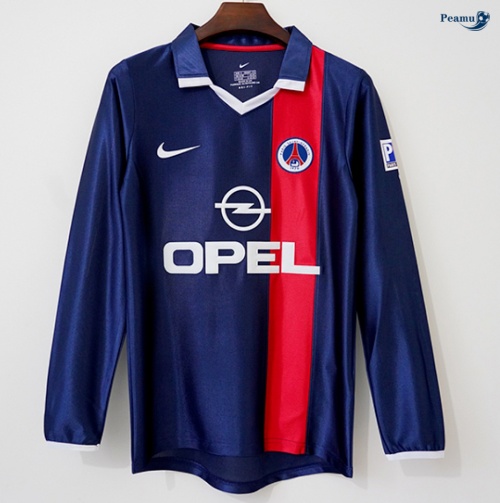 Camisola Futebol Retrô PSG Principal Equipamento Manga comprida 2001-02