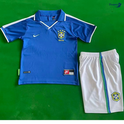 Camisola Futebol Retrô Brasil Crianças Alternativa Equipamento 1997