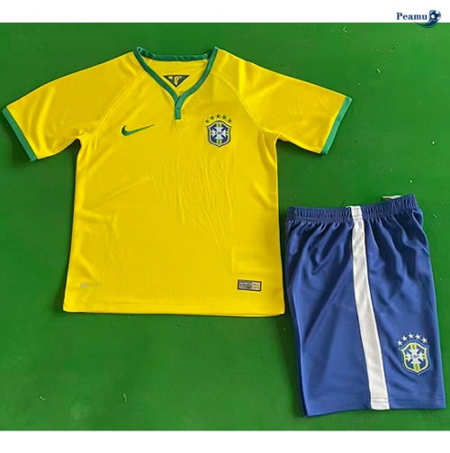 Camisola Futebol Retrô Brasil Crianças Principal Equipamento 2014