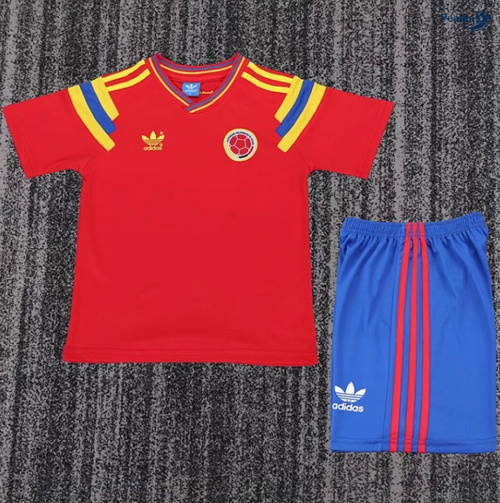 Camisola Futebol Retrô Colômbia Crianças Alternativa Equipamento 1990