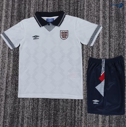 Camisola Futebol Retrô Inglaterra Crianças Principal Equipamento 1990
