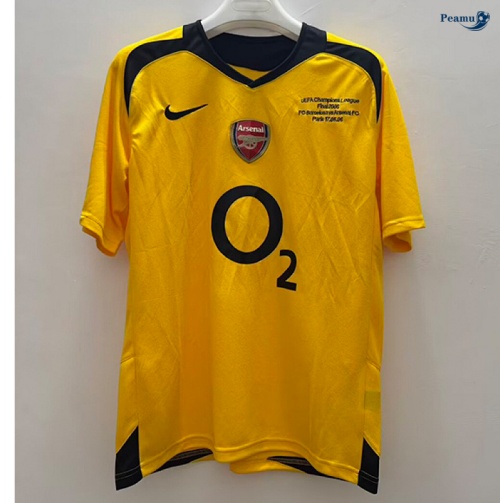 Camisola Futebol Retrô Arsenal Alternativa Equipamento Liga dos Campeões 2005-06