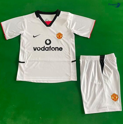 Camisola Futebol Retrô Manchester United Crianças Alternativa Equipamento 2002-03