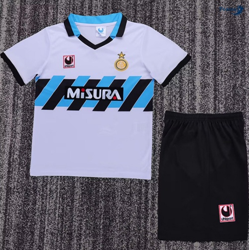 Camisola Futebol Retrô Inter Milan Crianças Alternativa Equipamento 1990-91