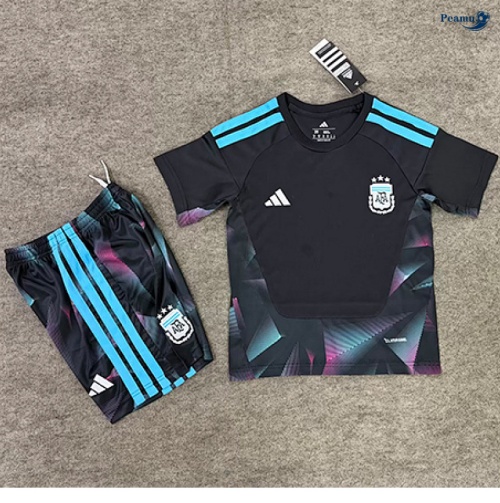 Camisola Futebol Argentina Crianças Equipamento Goleiro preto 2026-2027