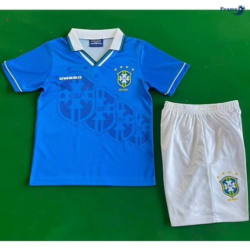 Camisola Futebol Retrô Brasil Crianças Alternativa Equipamento 1996
