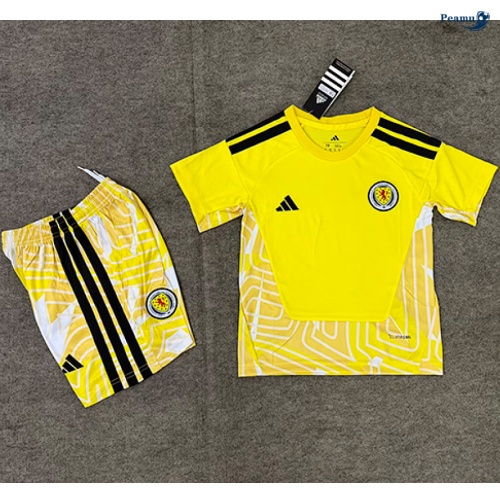 Camisola Futebol Escócia Crianças Equipamento Goleiro amarelo 2026-2027