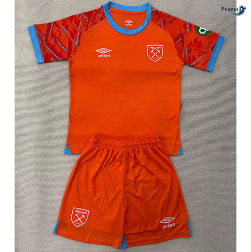 Camisola Futebol West Ham United Crianças Equipamento Goleiro laranja 2025-2026