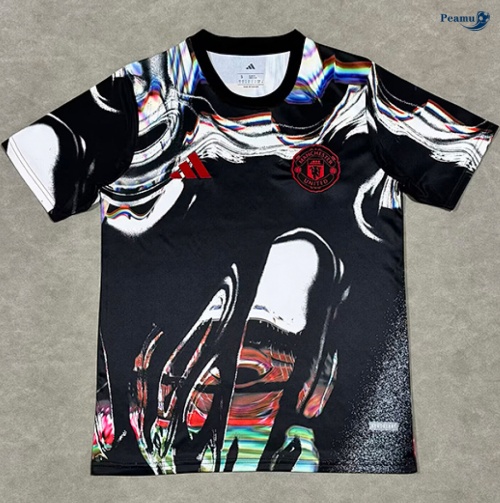Camisola Futebol Manchester United Equipamento Training preto/Branco 2026-2027