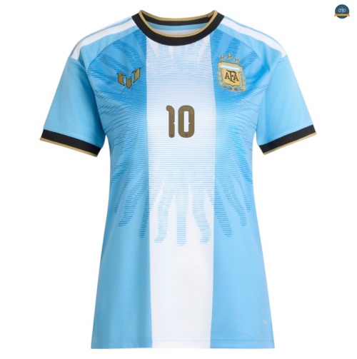 Camisola Futebol Argentina Mulher Homenagem no Último Jogo Messi 10
