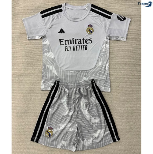 Camisola Futebol Real Madrid Enfant Equipamento Goleiro cinza 2026-2027