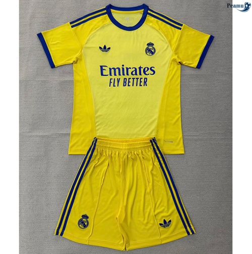 Camisola Futebol Real Madrid Enfant Equipamento Goleiro amarelo 2026-2027