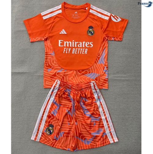Camisola Futebol Real Madrid Enfant Equipamento Goleiro laranja 2026-2027