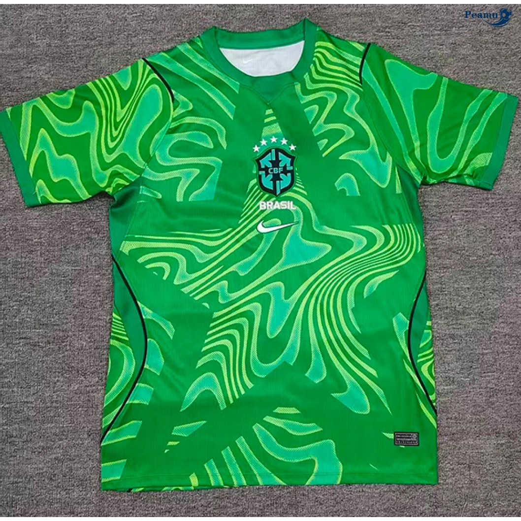 Camisola Futebol Brasil Equipamento goleiro verde 2026-2027