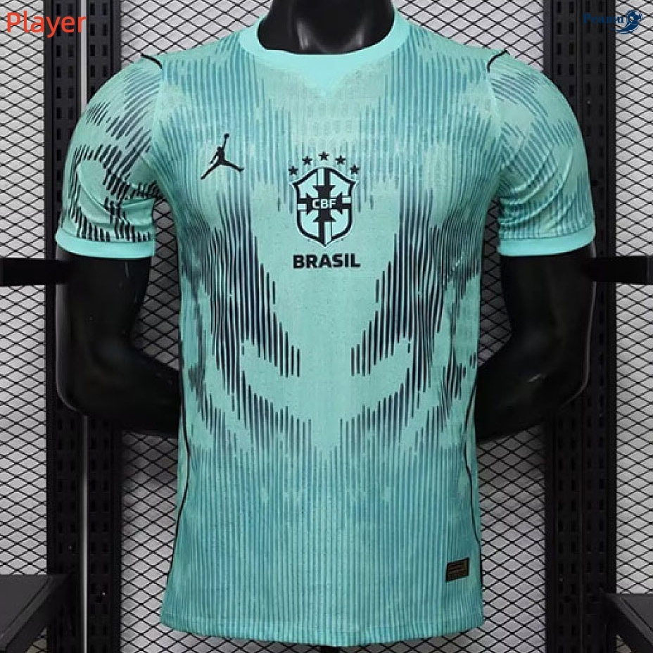 Camisola Futebol Brasil Player Equipamento goleiro verde 2026-2027.
