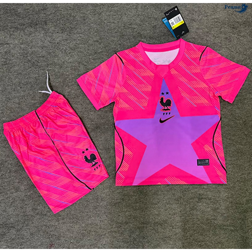 Camisola Futebol França Crianças Equipamento goleiro Rosa 2026-2027