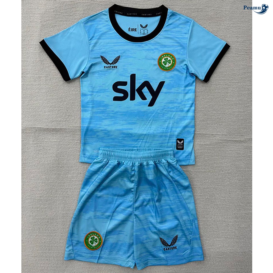 Camisola Futebol Irlanda Crianças Equipamento goleiro azul 2026-2027
