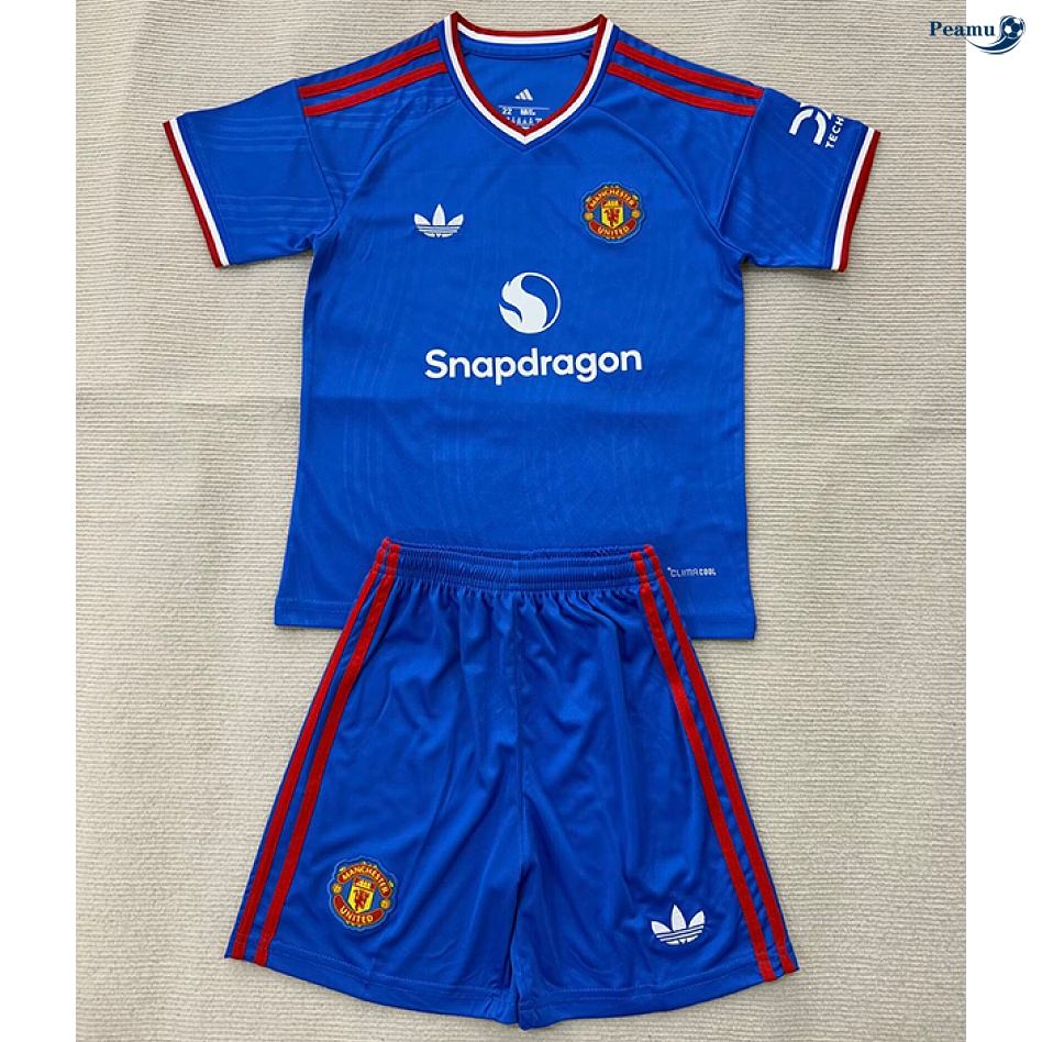 Camisola Futebol Manchester United Crianças Equipamento azul 2026-2027