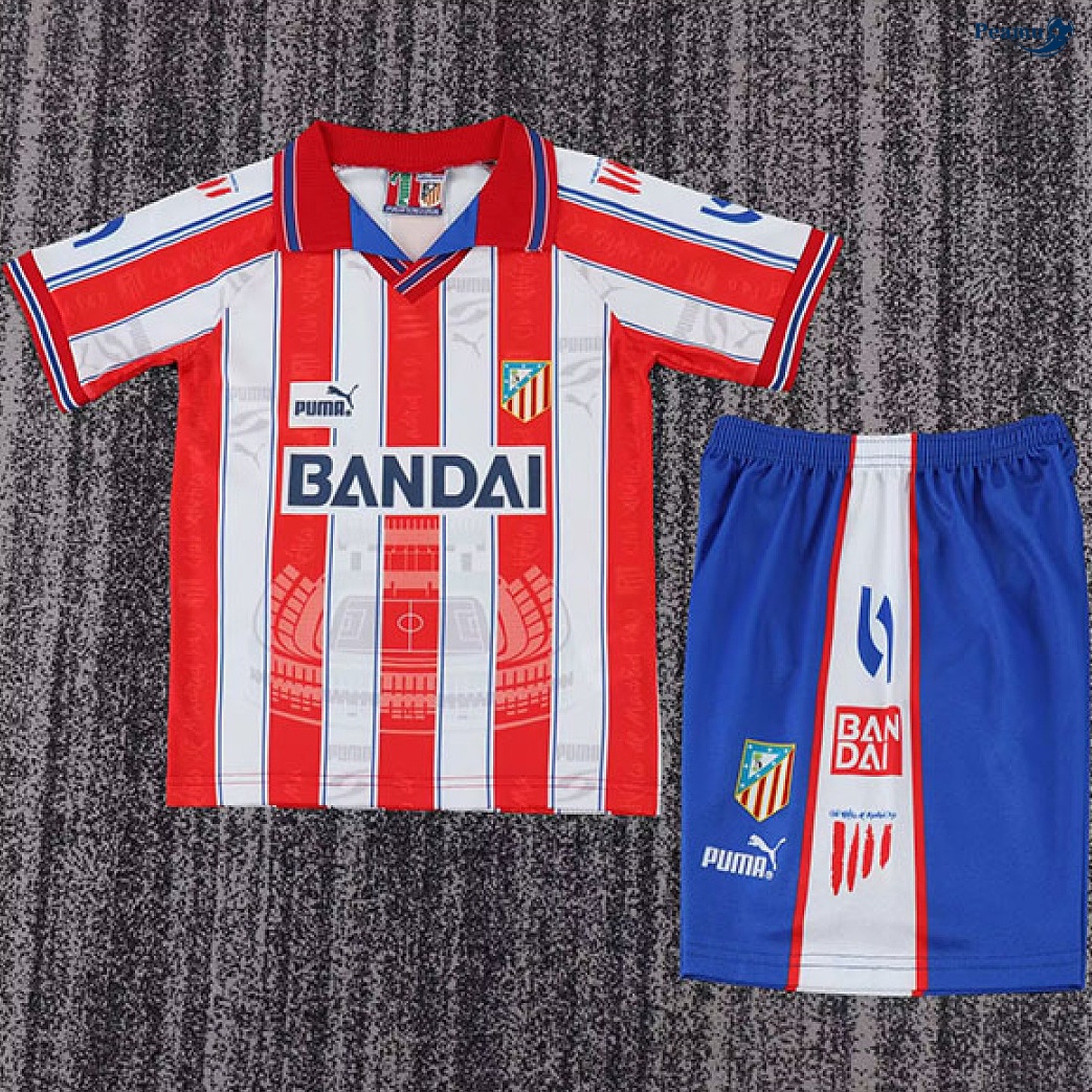 Camisola Futebol Retrô Atletico Madrid Crianças Principal Equipamento 1996-97