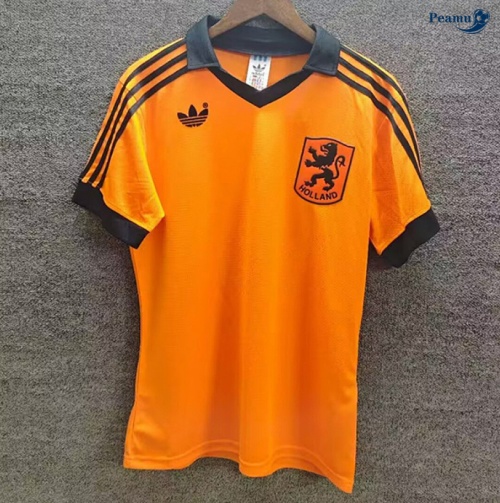 Camisola Futebol Retrô Holanda Equipamento Naranja 1980