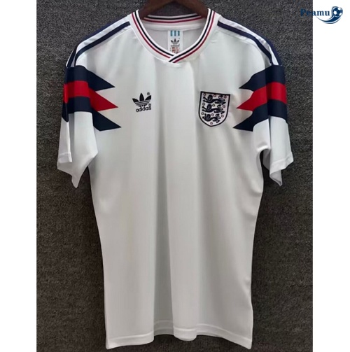 Camisola Futebol Retrô Inglaterra Equipamento Branco 1990