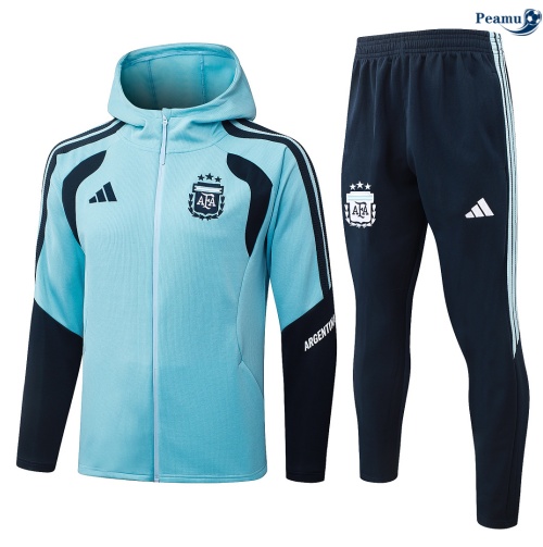 Casaco de Fato de Treino Argentina Criancas com capuz Azul 2026-2027