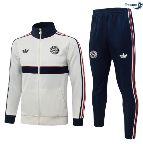 Casaco de Fato de Treino Bayern de Munique Criancas Branco roto/Azul marino 2026-2027