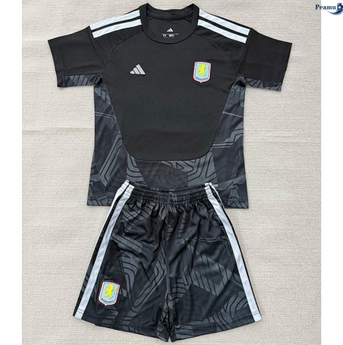 Peamu: Venda Camisola Futebol Aston Villa Criança Equipamento Goleiro preto 2026-2027