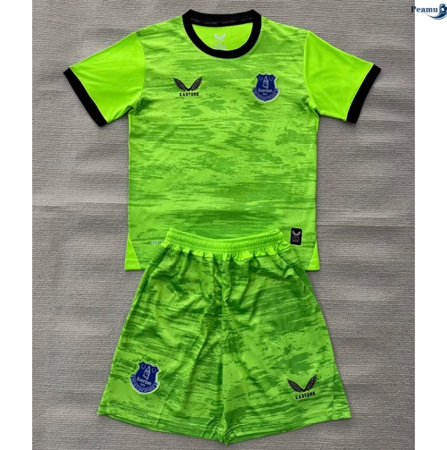 Peamu: Novas Camisola Futebol Everton Criança Equipamento Goleiro Verde 2026-2027