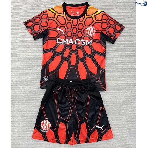 Peamu: Novas Camisola Futebol Marsella Criança Equipamento Goleiro Laranja 2026-2027