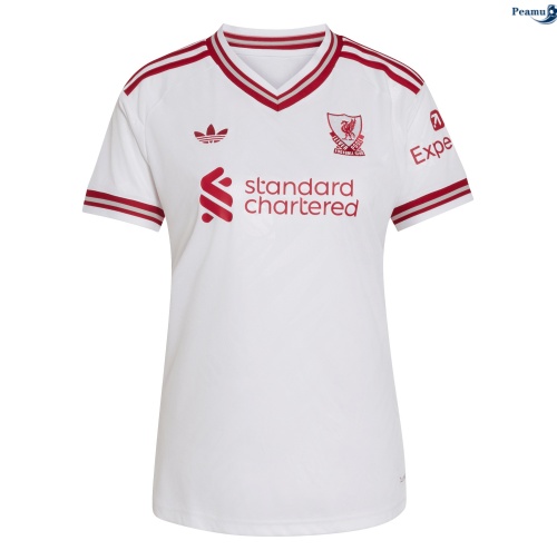 Peamu: Desconto Camisola Futebol Liverpool Mulher Alternativa Equipamento Branco 2026-2027