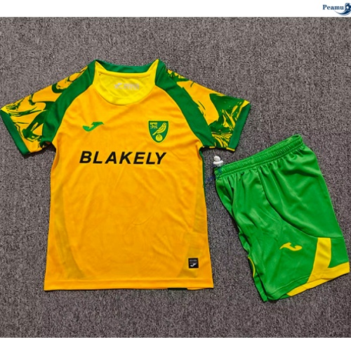 Peamu: Novas Camisola Futebol Norwich City Criança Principal Equipamento 2026-2027