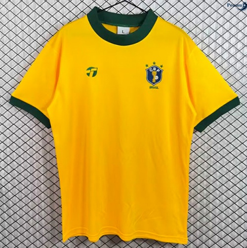 Peamu: Novo Camisola Futebol Retrô Brasil Principal Equipamento 1982