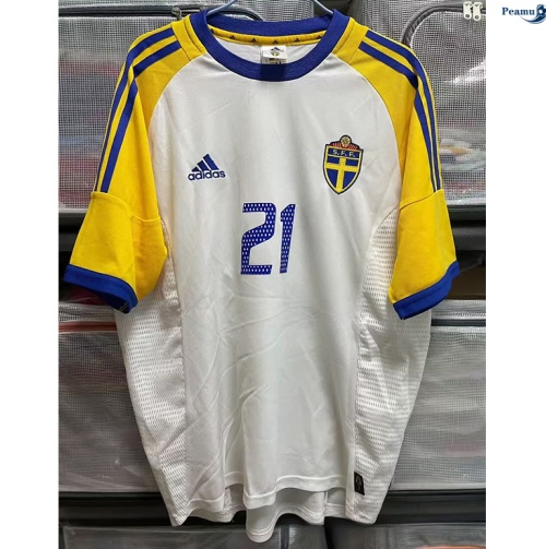 Peamu: Novo Camisola Futebol Retrô Suecia Alternativa Equipamento 2002