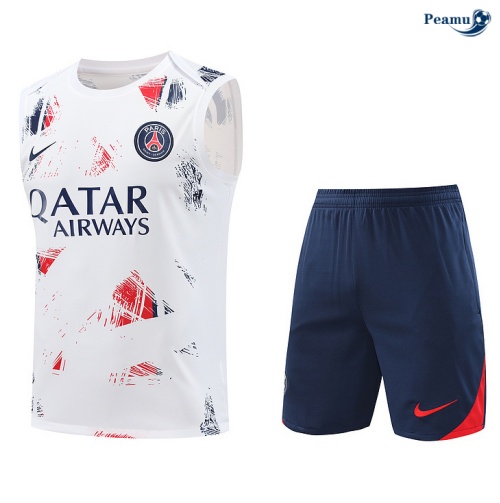 Criar Camisola Futebol PSG Debardeur Training 2024-2025 Branco