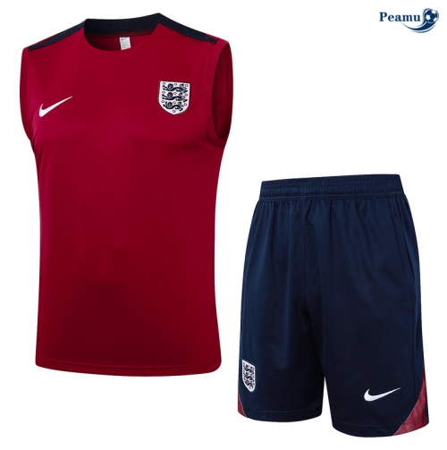 Novas Camisola Futebol Inglaterra Debardeur Training 2024-2025 vermelho castanho