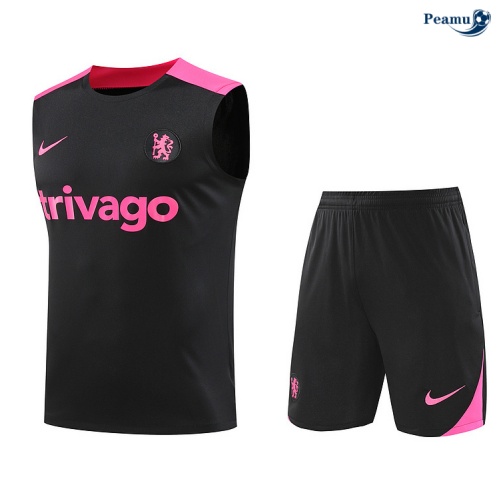 Novos Camisola Futebol Chelsea Debardeur Training 2024-2025 preto