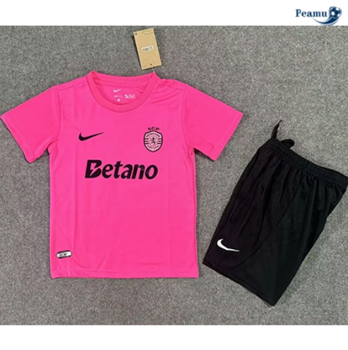 Criar Camisola Futebol Sporting Lisbon Crianças Equipamento Training rosa 2024-2025