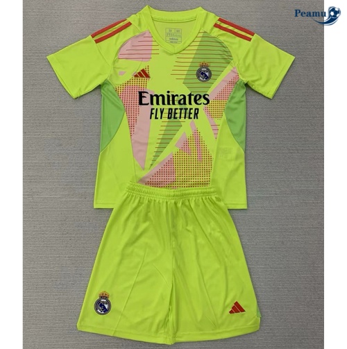Novas Camisola Futebol Real Madrid Crianças Equipamento goleiro Verde 2024-2025