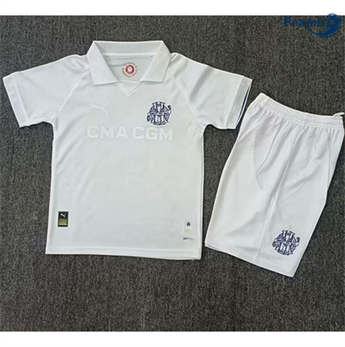 Novas Camisola Futebol Marsella Crianças Equipamento Edição comemorativo Branco 2024-2025
