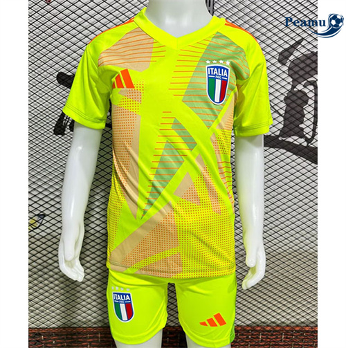 Desconto Camisola Futebol Italia Crianças Equipamento goleiro amarelo 2024-2025