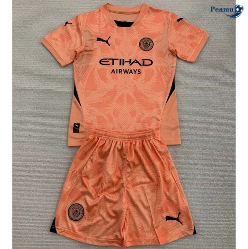 Comprar Camisola Futebol Manchester City Crianças Equipamento goleiro cor laranja 2024-2025