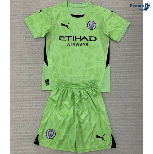 Novas Camisola Futebol Manchester City Crianças Equipamento goleiro Verde 2024-2025